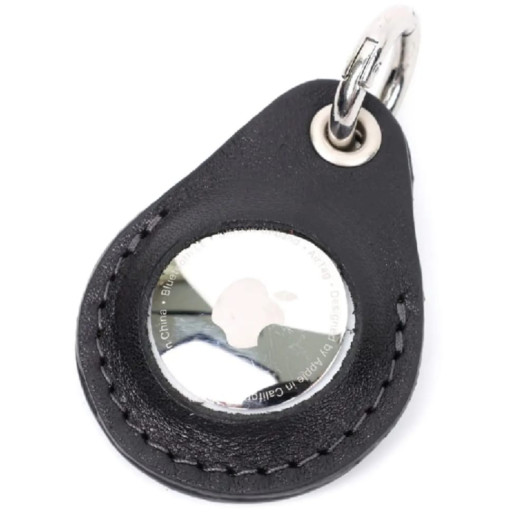 Шкіряний чохол тримач для Apple AirTag чорний Grande Pelle 463610