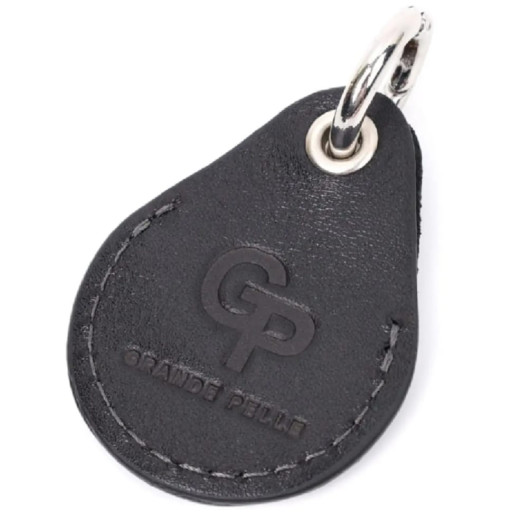 Шкіряний чохол тримач для Apple AirTag чорний Grande Pelle 463610