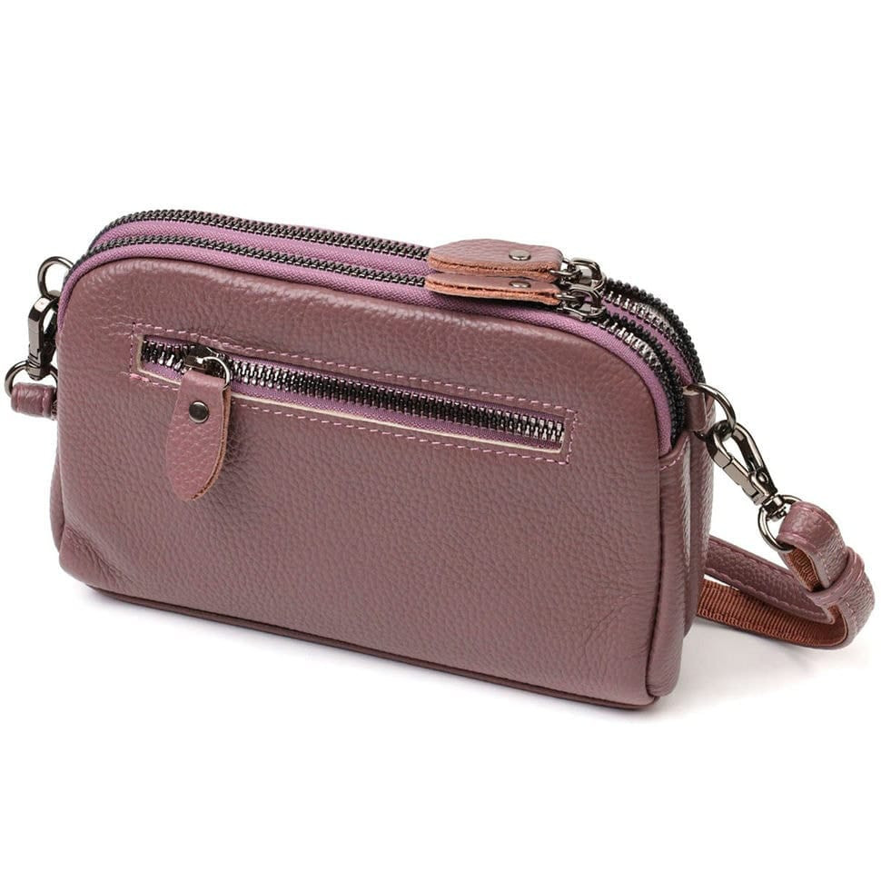 Чудова сумка-клатч у стильному дизайні з натуральної шкіри 22126 Vintage Пудра