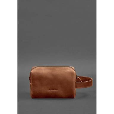 Leather cosmetic bag 5.0 Light brown Crazy Horse