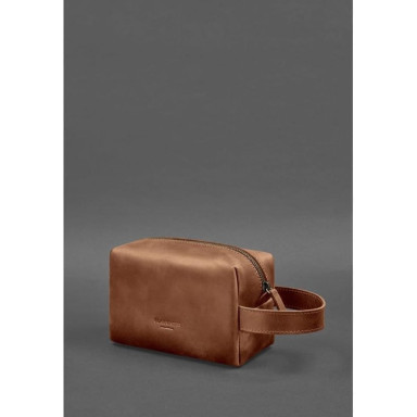 Leather cosmetic bag 5.0 Light brown Crazy Horse