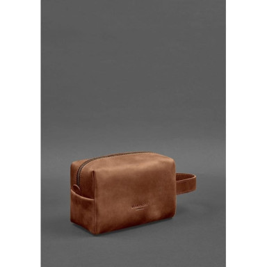 Leather cosmetic bag 5.0 Light brown Crazy Horse