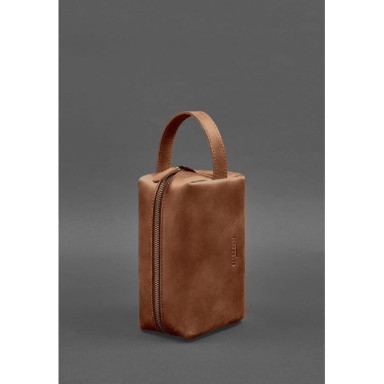 Leather cosmetic bag 5.0 Light brown Crazy Horse