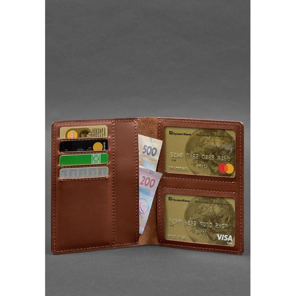 Leather document organizer cover 6.1 light brown crust