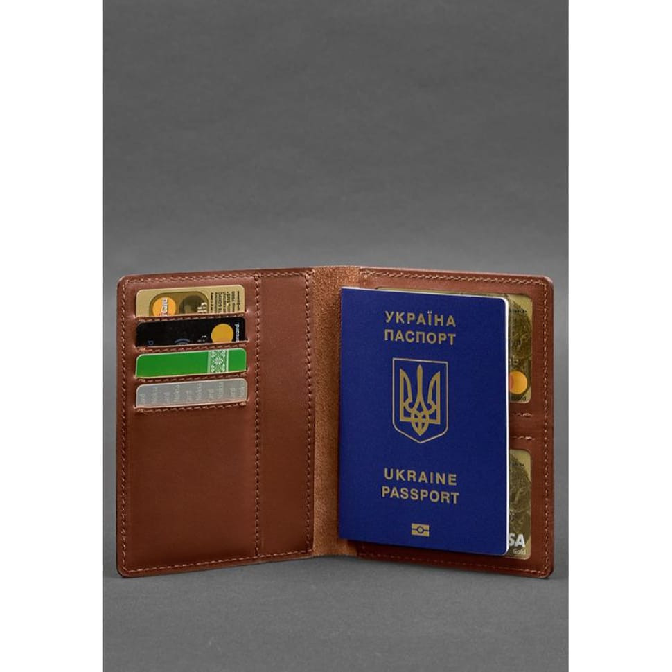 Leather document organizer cover 6.1 light brown crust