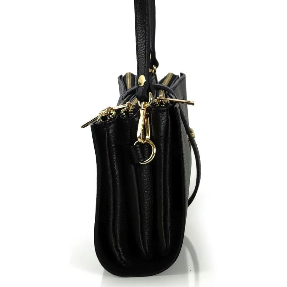 Жіноча середня чорна шкіряна сумка через плече Grays F-FL-BB-7090A