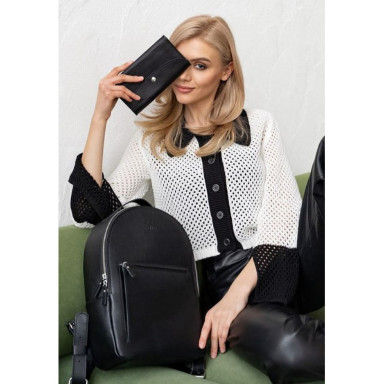 Кожаный кошелек Smart Wallet черный краст