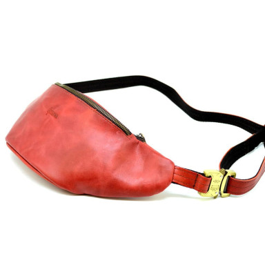 TARWA Red Crazy horse leather belt bag RR-3036-4lx