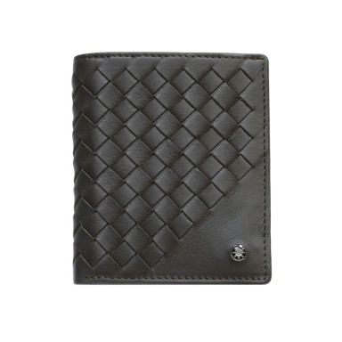 Leather wallet Timone intrecciato 12071 moro brown