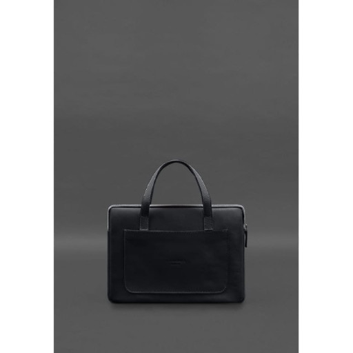 Шкіряний чохол із ручками для ноутбука 13 дюйм Чорний