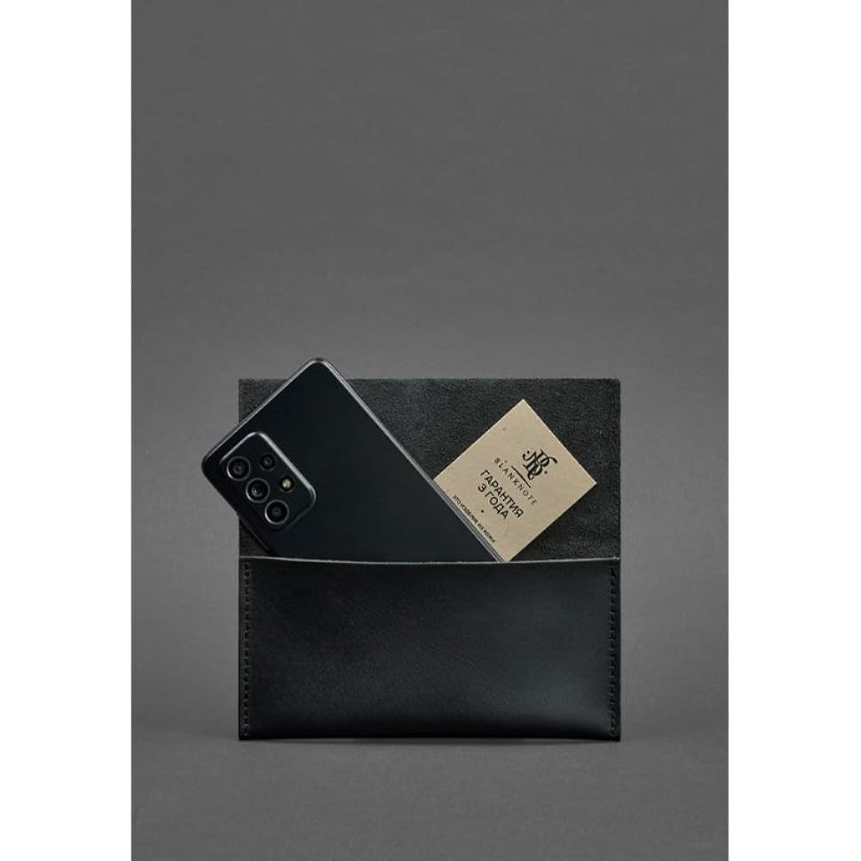 Шкіряний чохол для смартфона чорний