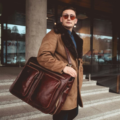 Leather briefcase, garment, suit bag - The Big Sleep - Time Resistance 5221801