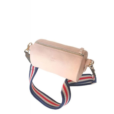 Cylinder leather crossbody bag powder flotar