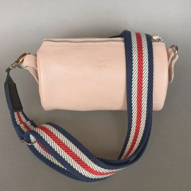 Cylinder leather crossbody bag powder flotar