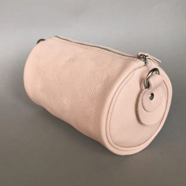 Cylinder leather crossbody bag powder flotar