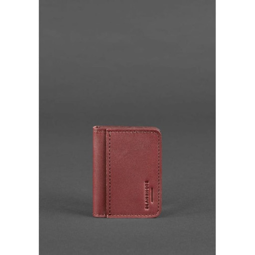 Шкіряна обкладинка для ID-паспорта та прав водія 4.1 бордова з гербом