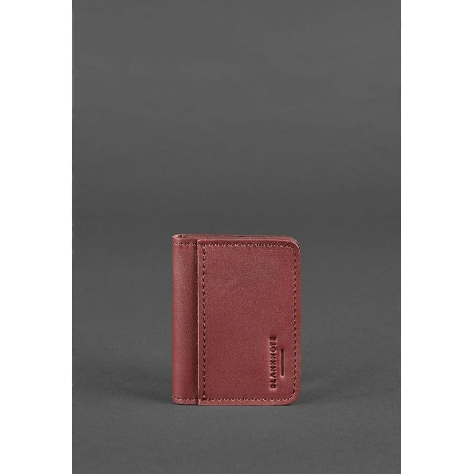 Кожаная обложка для ID-паспорта и водительских прав 4.1 бордовая с гербом