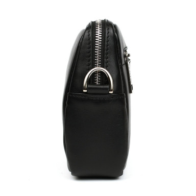 Leather shoulder bag TARWA GA-0307-4lx black Nappa