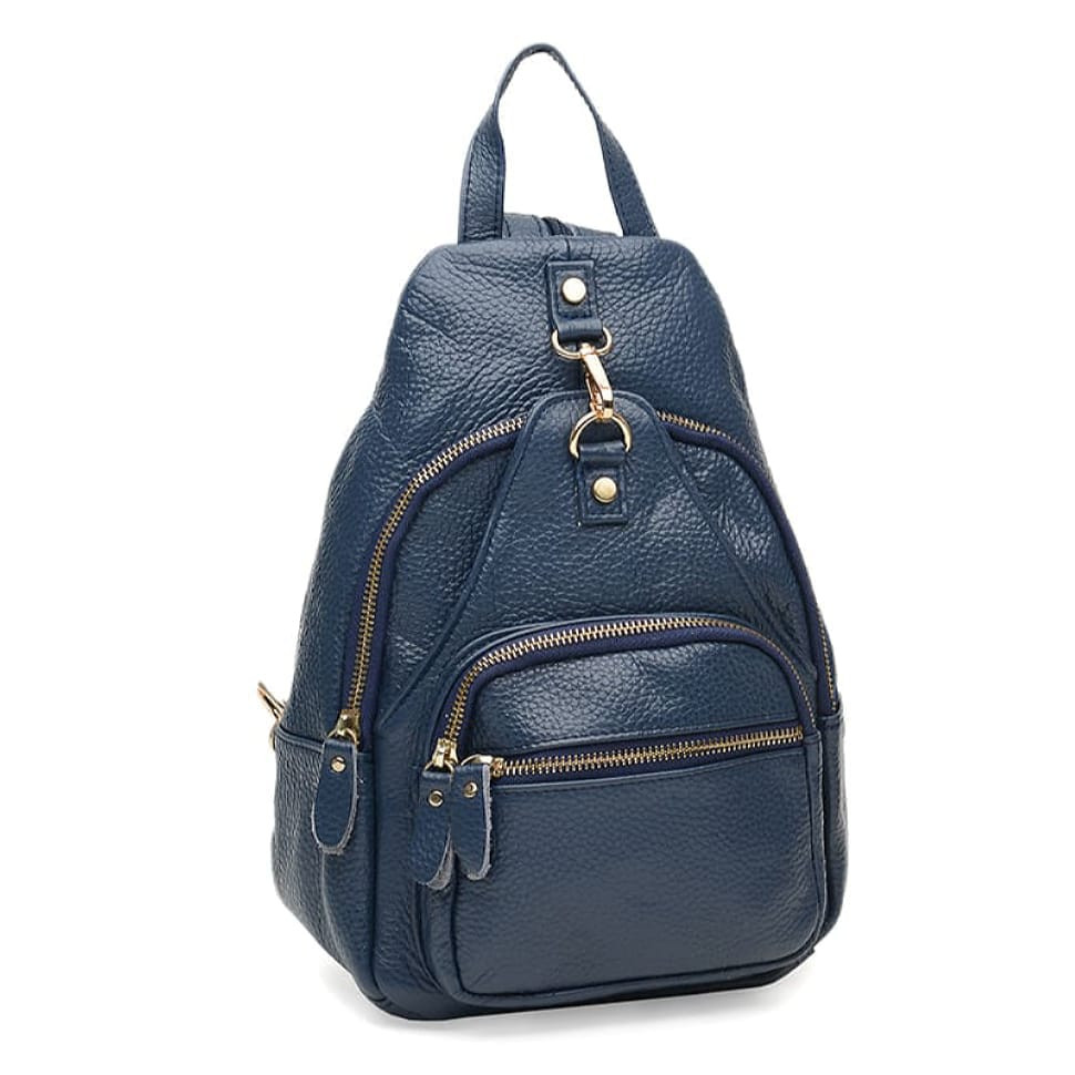 Шкіряний жіночий рюкзак Borsa Leather K1162-blue