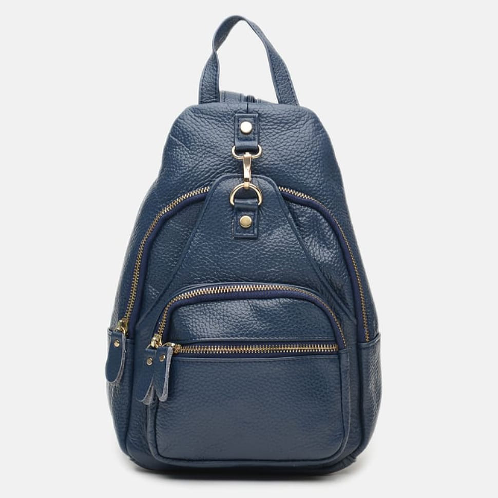 Шкіряний жіночий рюкзак Borsa Leather K1162-blue