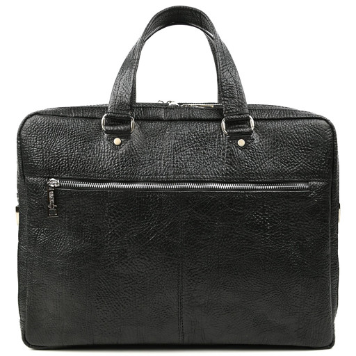 Мужская кожаная деловая сумка черная GZomb-4664-4lx TARWA на два отделения