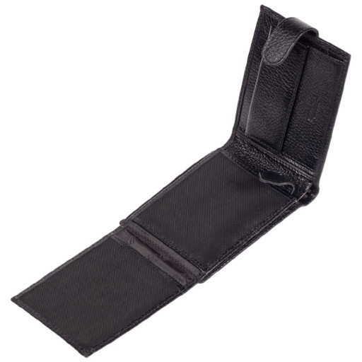 Шкіряне портмоне BOND 529-281 чорний флотар