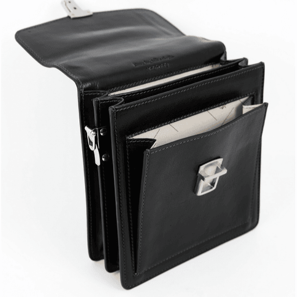 Маленький шкіряний портфель барсетка - Walden - чорний Time Resistance 5216201