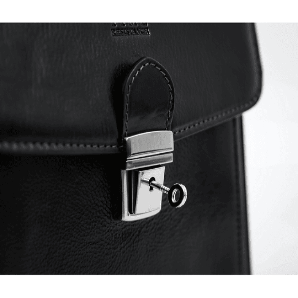 Маленький шкіряний портфель барсетка - Walden - чорний Time Resistance 5216201