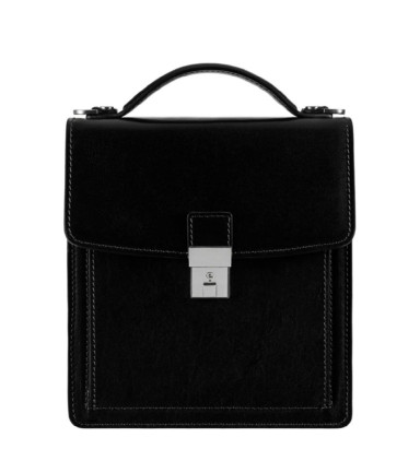 Small Leather Briefcase - Walden - Black Time Resistance 5216201