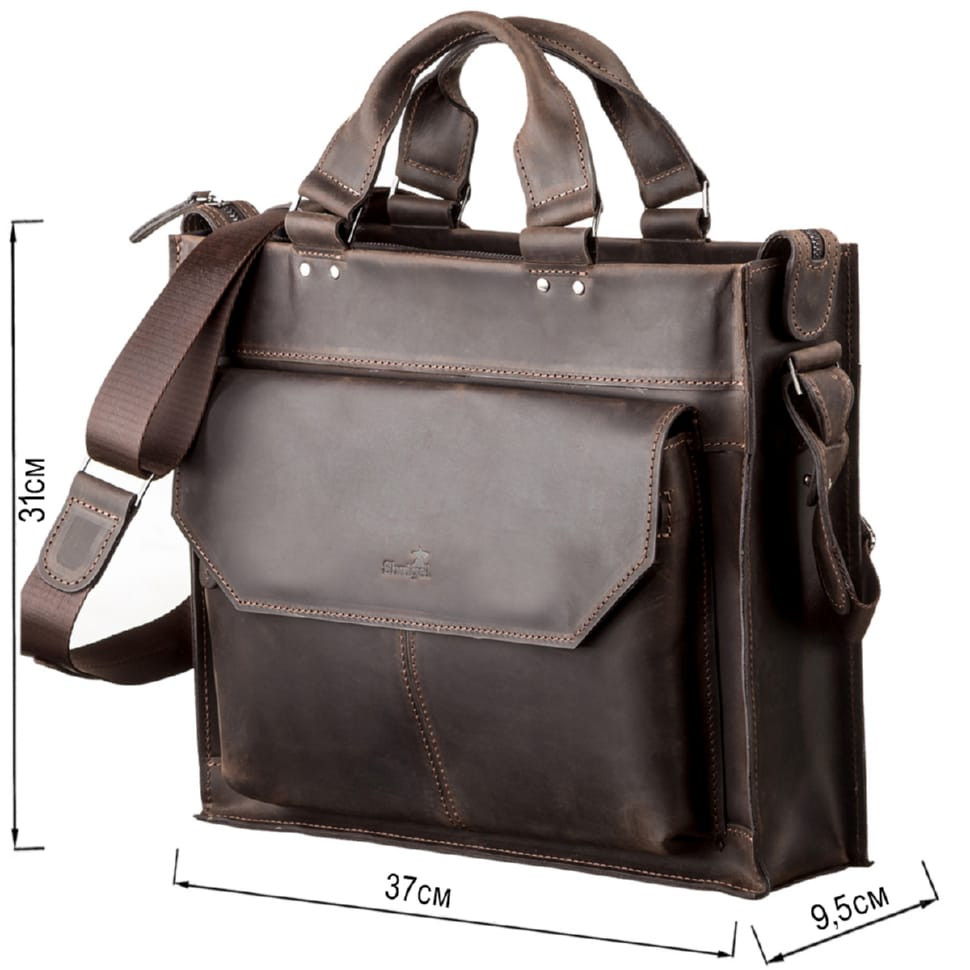 Laptop bag SHVIGEL 11109 leather Brown