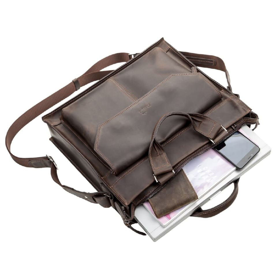 Laptop bag SHVIGEL 11109 leather Brown