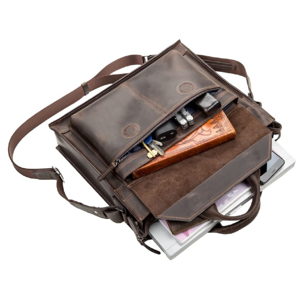 Laptop bag SHVIGEL 11109 leather Brown