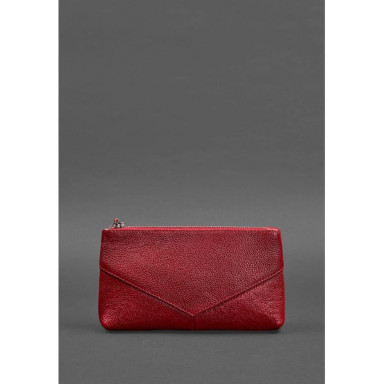 Women's leather cosmetic bag red