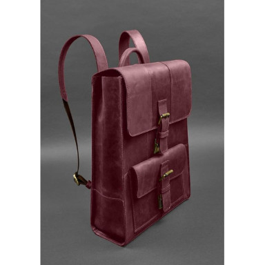 Brit leather backpack burgundy Crazy Horse