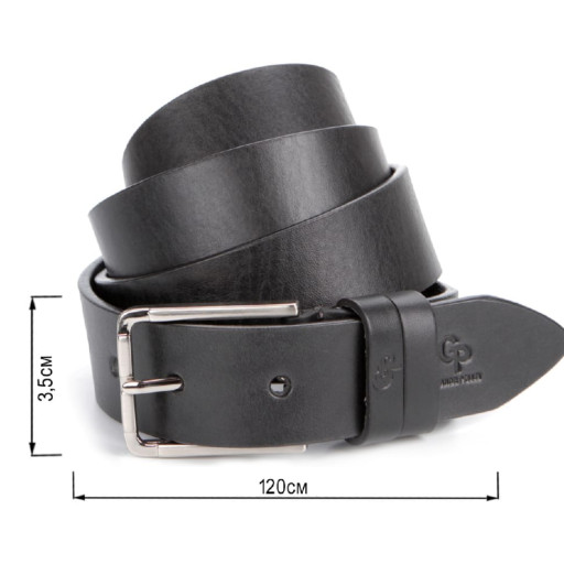 Стильний шкіряний чоловічий ремінь Vintage 20747 Чорний
