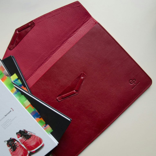 Шкіряний чохол для MacBook 12', червоний