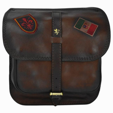Pratesi BCF135 - Bisaccia Cross Body Bag in cow leather Bruce Coffee