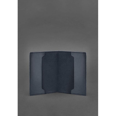 Leather cover for officer ID 9.0 dark blue Crazy Horse