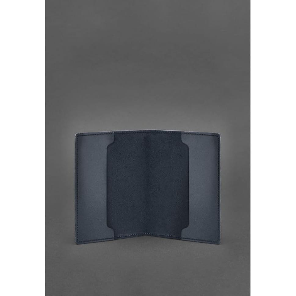 Leather cover for officer ID 9.0 dark blue Crazy Horse