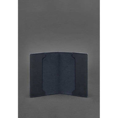 Leather cover for officer ID 9.0 dark blue Crazy Horse