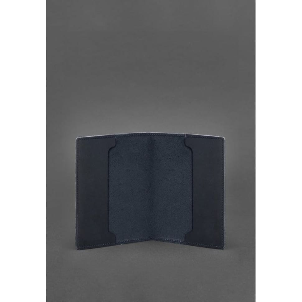 Leather cover for officer ID 9.0 dark blue Crazy Horse