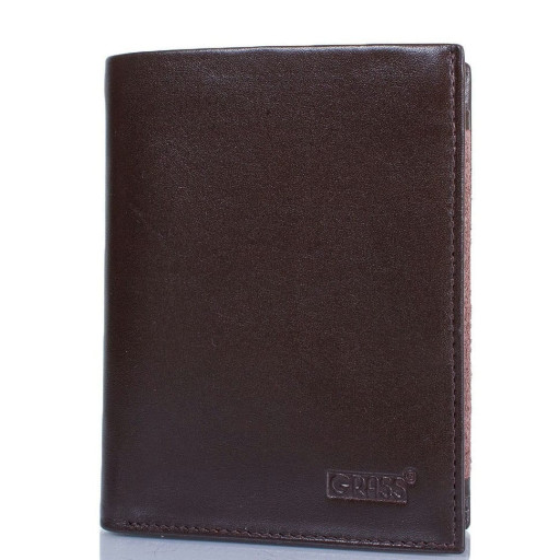 Шкіряне портмоне GRASS 352-4 коричневий гладкий