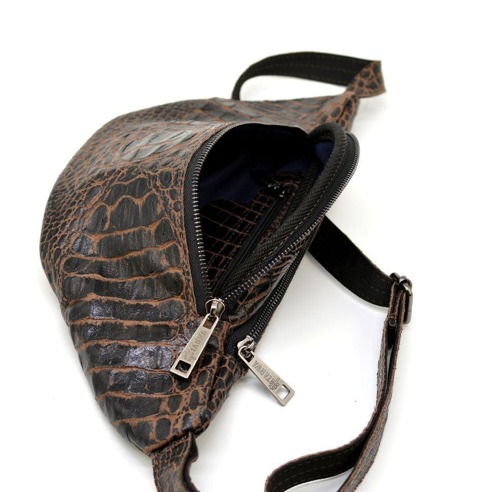 Шкіряна бананка унісекс під рептилію на два відділення TARWA RP2-3036-3md