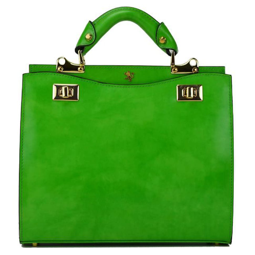 Pratesi RVE150/32 - Anna Maria Luisa de' Medici Medium Lady Bag in cow leather Radica Green