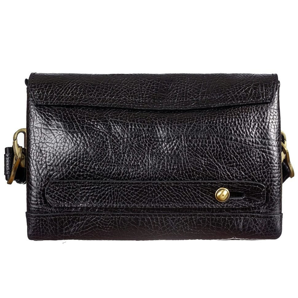 Барсетка кистьова шкіряна Tony Bellucci 5040-893 чорний флотар