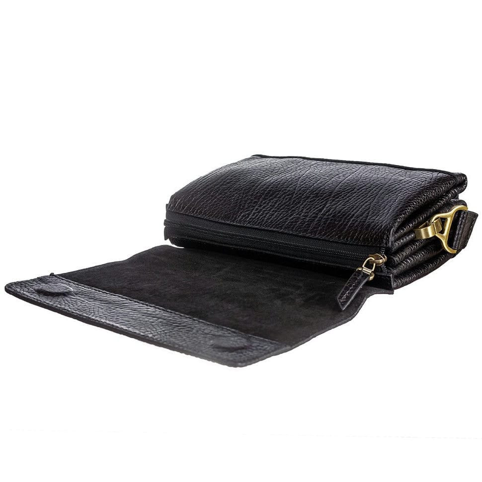 Барсетка кистьова шкіряна Tony Bellucci 5040-893 чорний флотар