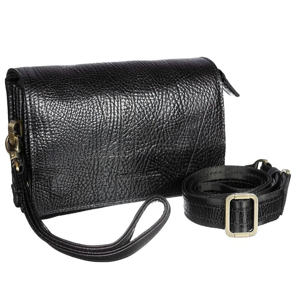 Барсетка кистьова шкіряна Tony Bellucci 5040-893 чорний флотар