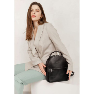 Kylie Womes Leather Mini Backpack Black Crust