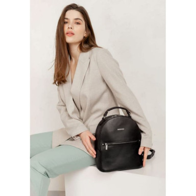Kylie Womes Leather Mini Backpack Black Crust
