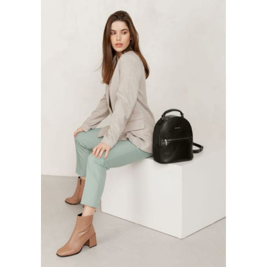 Kylie Womes Leather Mini Backpack Black Crust